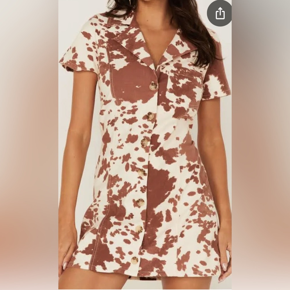 Show me your mumu Brown and Cream cow print dress!